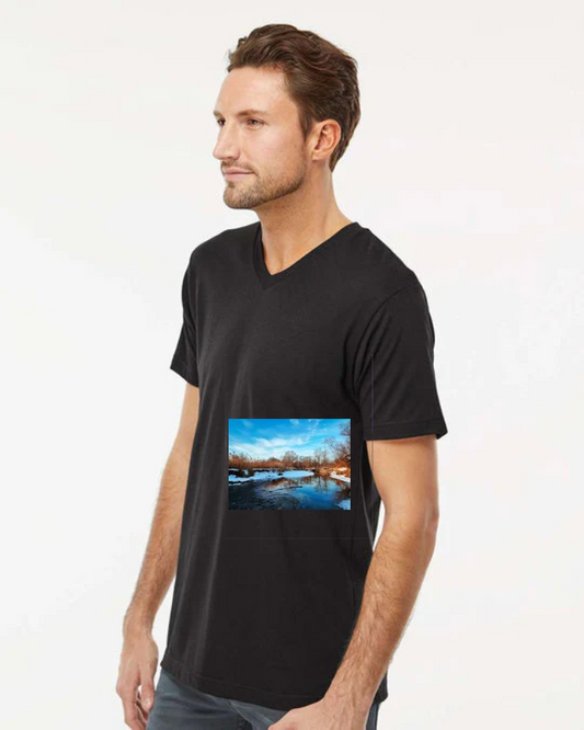 DELUXE BLEND V-NECK T-SHIRT - 3543